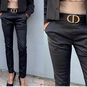 Bevy Flog Dafna Original Black Stripe Pinstripe Pull on Pant Women's Size 28